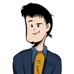 smiling male cartoon character