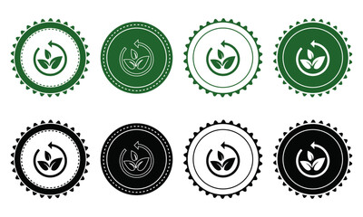 Ecology icon set. Ecology Stamps. Environment, sustainability, nature, recycle, renewable energy; electric bike, eco-friendly, forest, wind power, green symbol. Solid icons vector collection.
