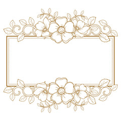 Rectangle Vintage Floral Frame for Wedding Card