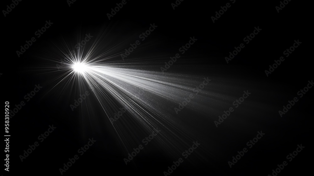 Poster Light Beam on Black Background