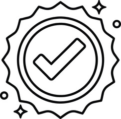 verification approved line icon.