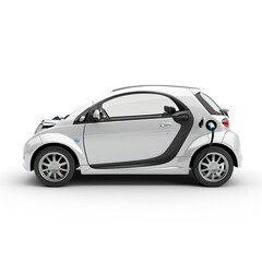 A small electric car isolated on white background 