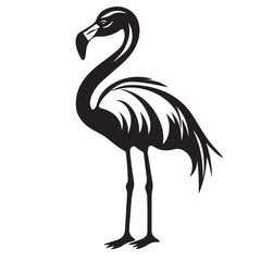 Obraz premium Flamingo in cartoon, doodle style . Image for t-shirt, web, mobile apps and ui. Isolated 2d vector illustration in logo, icon, sketch style, Eps 10, black and white. AI Generative