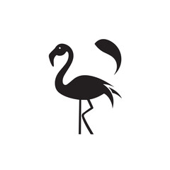 Flamingo in cartoon, doodle style . Image for t-shirt, web, mobile apps and ui. Isolated 2d vector illustration in logo, icon, sketch style, Eps 10, black and white. AI Generative