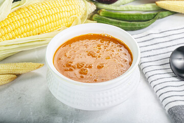 Vegan cuisine - hot tomato soup