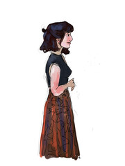 girl in a black dress