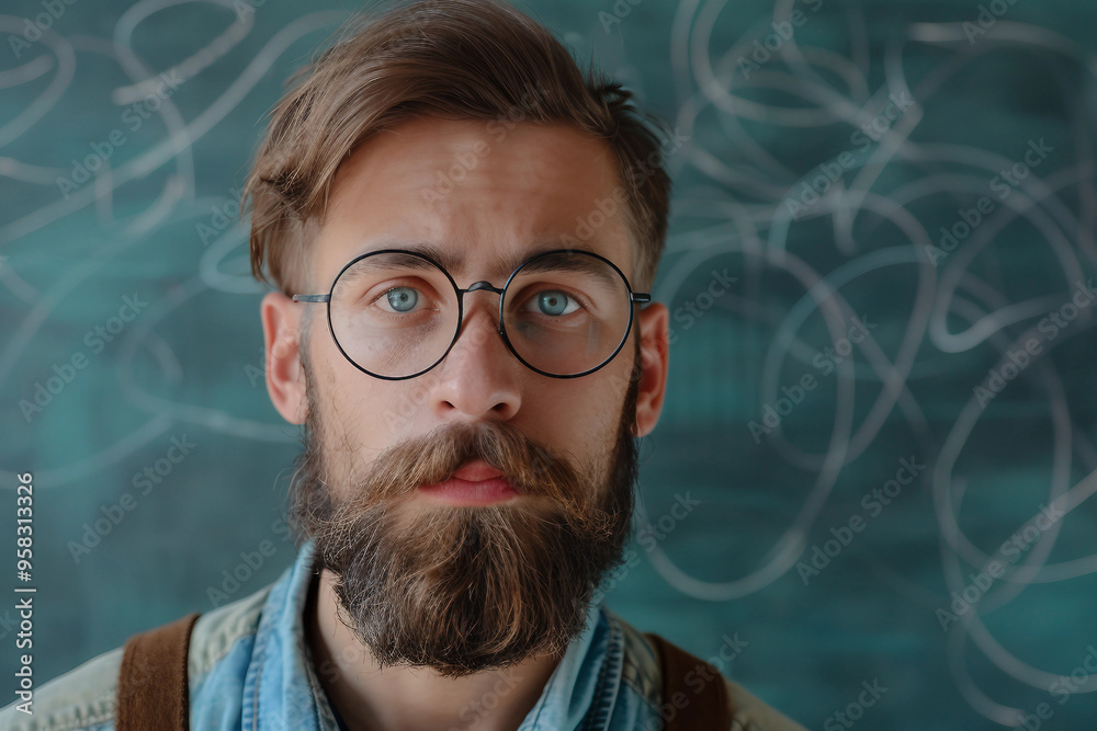 Wall mural ai generated image of school teacher with students learning new things