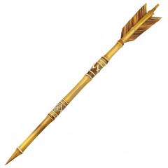 Handcrafted Bamboo Arrow Image Isolated on Transparent Background 