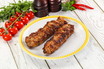 Chicken kebab minced meat and spices