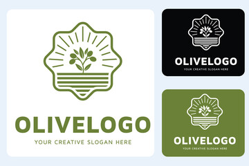 Natural Olive Logo Design Template