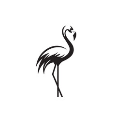 Fototapeta premium Flamingo in cartoon, doodle style . Image for t-shirt, web, mobile apps and ui. Isolated 2d vector illustration in logo, icon, sketch style, Eps 10, black and white. AI Generative