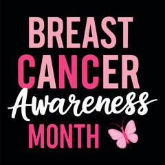 Breast cancer awareness month campaign t-shirt design.