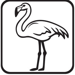 Obraz premium Flamingo in cartoon, doodle style . Image for t-shirt, web, mobile apps and ui. Isolated 2d vector illustration in logo, icon, sketch style, Eps 10, black and white. AI Generative