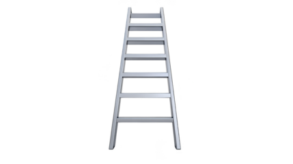 Aluminum ladder isolated transparent background