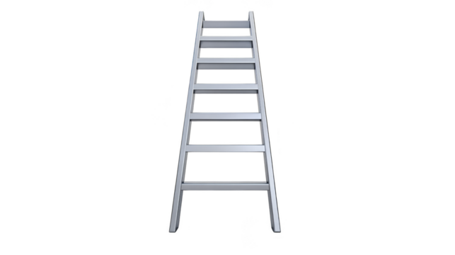 Aluminum ladder isolated transparent background