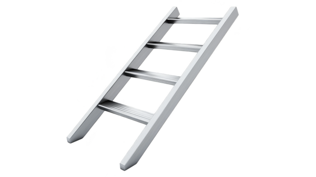 Metal ladder isolated transparent background