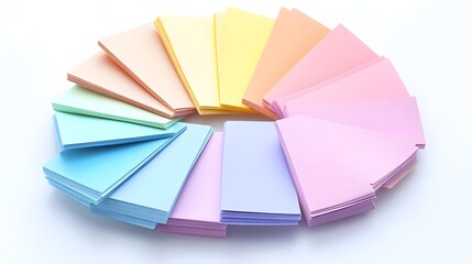 Obraz premium Colorful Paper Stacks - Rainbow Gradient Design
