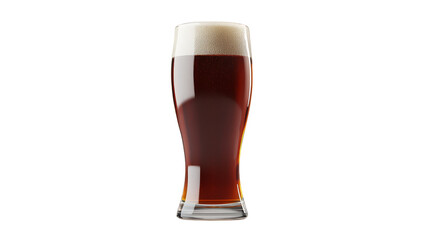 Glass of dark beer with head  isolated transparent background