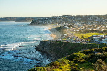 Newcastle beach over the sunset, NSW, Australia. © Oleg Podzorov