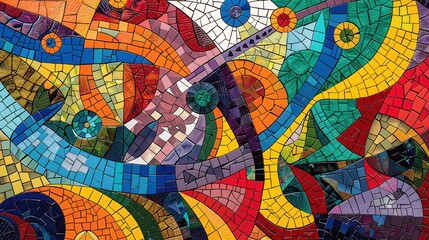Colorful Abstract Mosaic Tile Pattern Texture Background