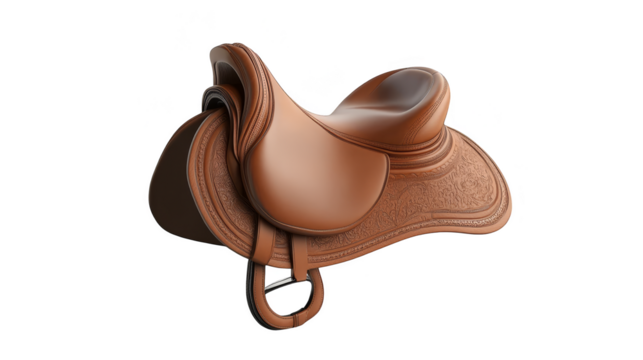 Western Saddle with Intricate Carving Design