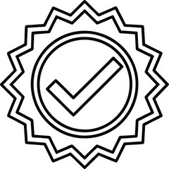 verification approved line icon