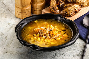 Hot Crab corn soup with vegetables