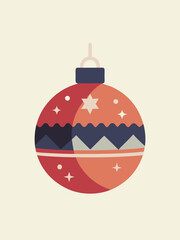 A beautiful Christmas ornament with mountains and twinkling stars