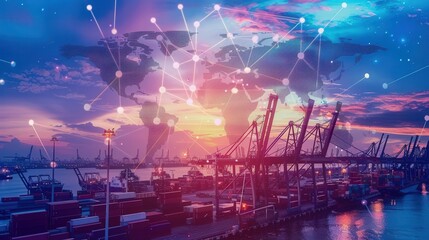 Obraz premium Imagine a future where global connectivity and digital currencies facilitate borderless trade and financial transactions, reshaping economies and commerce.