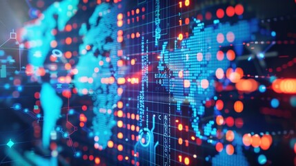 Obraz premium Imagine a future where global connectivity and digital currencies facilitate borderless trade and financial transactions, reshaping economies and commerce.