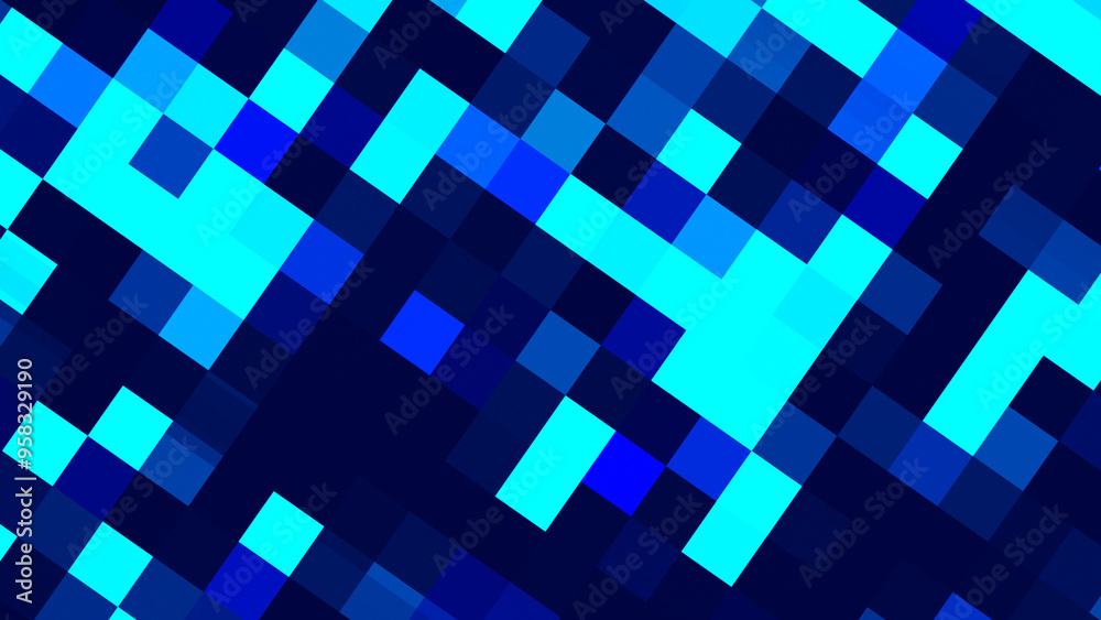 Poster abstract multicolored pattern, mosaic background. fractal geometry: background of glowing blocks. sc