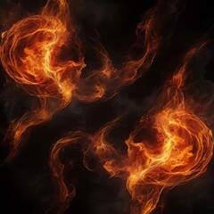 Fototapeta premium Dramatic fire and smoke effect glowing red and yellow colors exploding outwards with center space. Vivid and hot hell abstract or blazing fire background or wallpaper. fire background