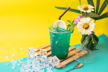 Blue Hawaii drink, a street drink in Thailand
