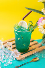 Blue Hawaii drink, a street drink in Thailand