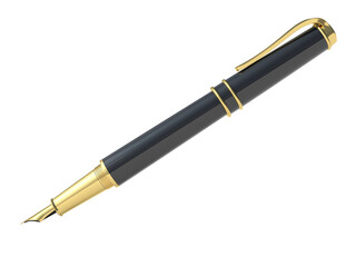Luxury black fountain pen with gold accents