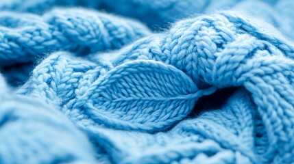 A close-up of a knitted blanket with a leaf pattern