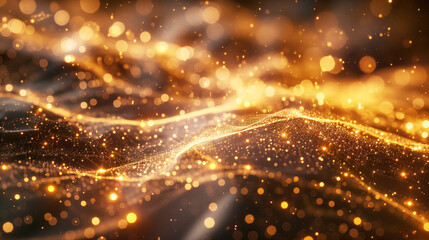 Obraz premium Abstract background with golden particles