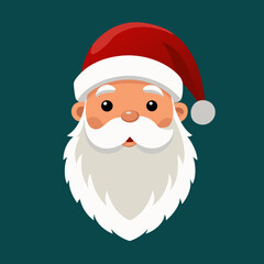 Cartoon illustration of Santa Clauss face with beard and hat