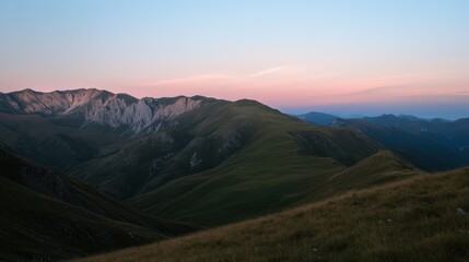 Mountain Range at Sunset