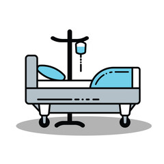 patient hospital bed icon for apps or web