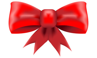 Realistic looking red bow illustration, Birthday, Christmas or celebration element