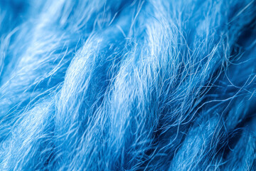 Obraz premium A close up of a blue yarn with a fuzzy texture.