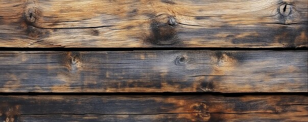 Fototapeta premium Detailed View of Textured Weathered Wooden Planks in Natural State