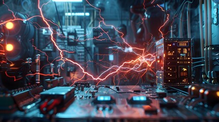 electric lighting, abstract electrical background