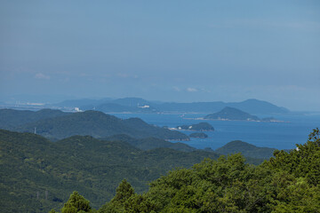 日本　三重県伊勢市　伊勢志摩スカイライン沿いにある一宇田展望台から眺める伊勢湾