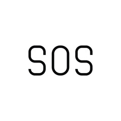 SOS Text Icons Emergency Sign and Saving People sign Looking for Help