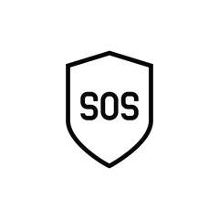 SOS Shield Protect Icons Emergency Protection and Saving People sign Looking for Help