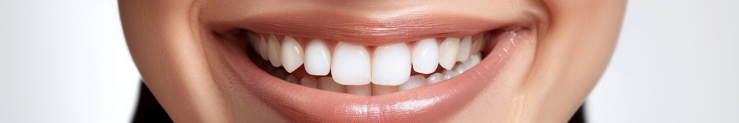 smile close up on white background.