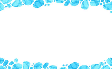 涼しげな水面の背景（横長）　手描き水彩イラスト素材