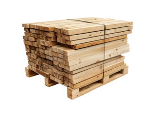 Wooden pallets isolated on transparent or white background